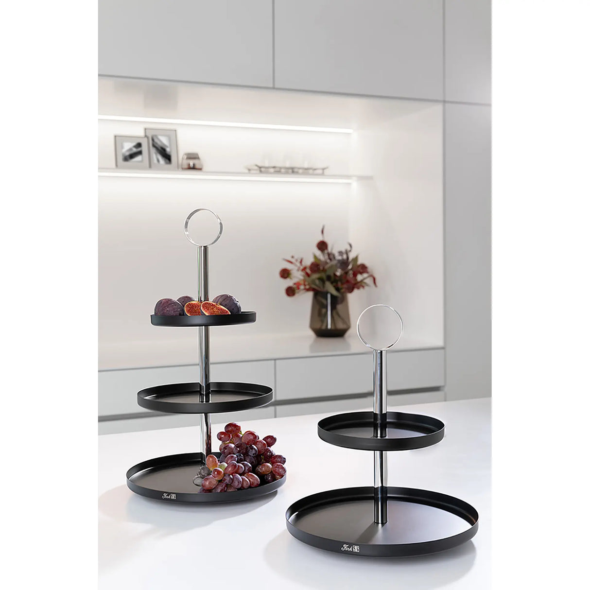 Etagere – Schwarzer Edelstahl, Lebensmittelgeeignet, Modernes Design - Bilbao | Fink Living