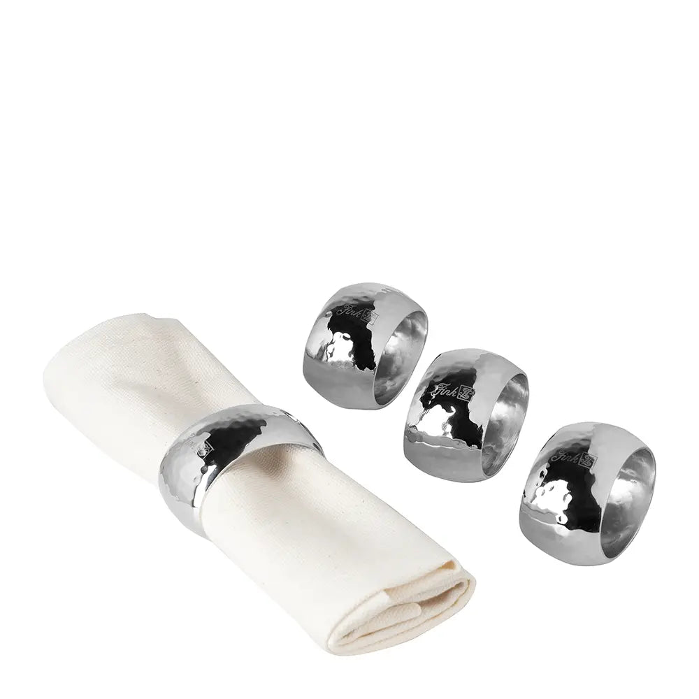 Serviettenring – Hammerschlag, Edelstahl, Geschenkbox - Ora | Fink Living