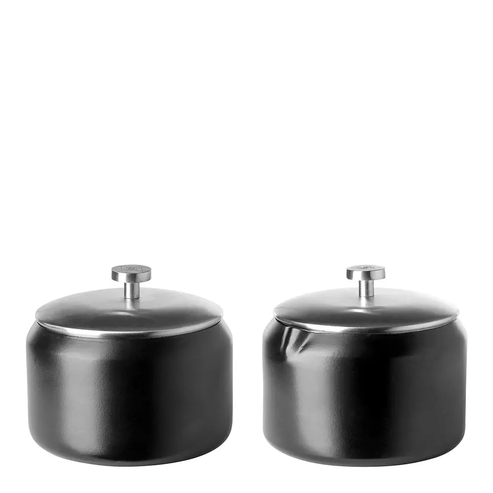 Milch- & Zuckerset – Schwarz Matt, Edelstahl, Modern - Duo | Fink Living