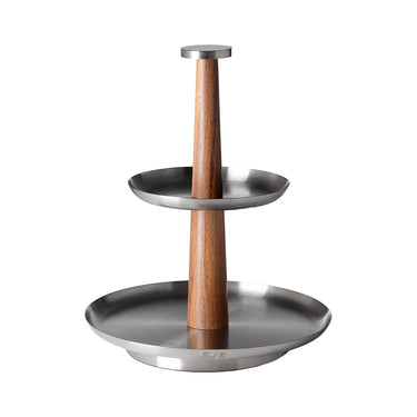 Etagere – Akazienholz Basis, Edelstahl Schalen, Zeitloses Design - Roma | Fink Living
