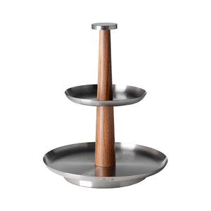 Etagere – Akazienholz Basis, Edelstahl Schalen, Zeitloses Design - Roma | Fink Living