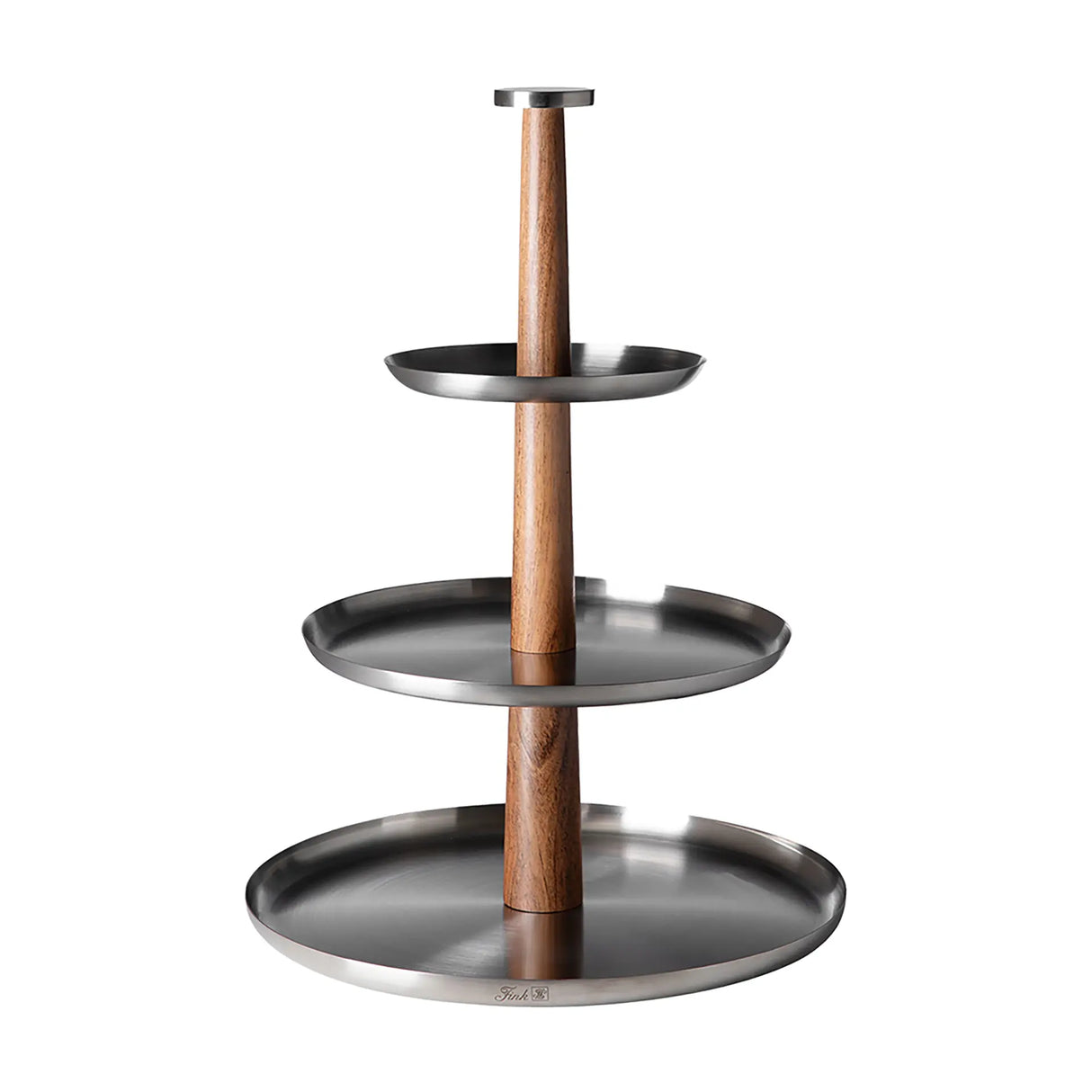 Etagere – Akazienholz Basis, Edelstahl Schalen, Zeitloses Design - Roma | Fink Living