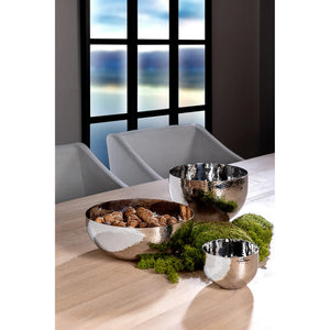 Schale – Polierter Stahl, Feines Dekor, Hammerschlag Optik - Mirta | Fink Living