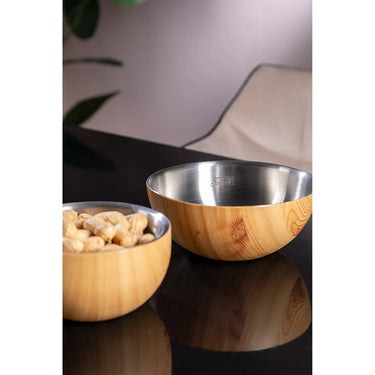 Schale – Holzdekor, Matte Fläche, Doppelte Wand - Timber | Fink Living