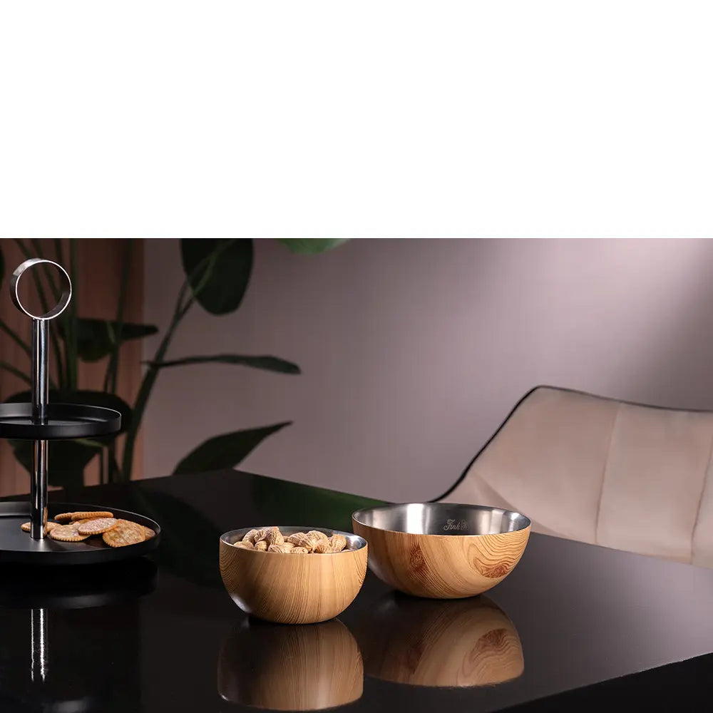 Schale – Holzdekor, Matte Fläche, Doppelte Wand - Timber | Fink Living