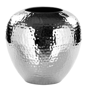 Vase – Vernickeltes Eisen, Gehämmerte Oberfläche, Zeitlose Form - Losone | Fink Living