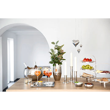 Vase – Vernickeltes Eisen, Gehämmertes Design, Handgefertigte Oberfläche - Africa | Fink Living