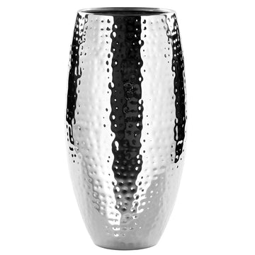 Vase – Vernickeltes Eisen, Gehämmertes Design, Handgefertigte Oberfläche - Africa | Fink Living