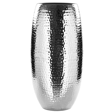 Vase – Vernickeltes Eisen, Gehämmertes Design, Handgefertigte Oberfläche - Africa | Fink Living