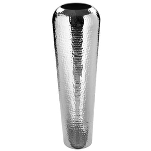 Vase – Vernickeltes Eisen, Gehämmertes Design, Elegante Form - Tutzi | Fink Living