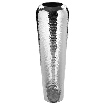 Vase – Vernickeltes Eisen, Gehämmertes Design, Elegante Form - Tutzi | Fink Living