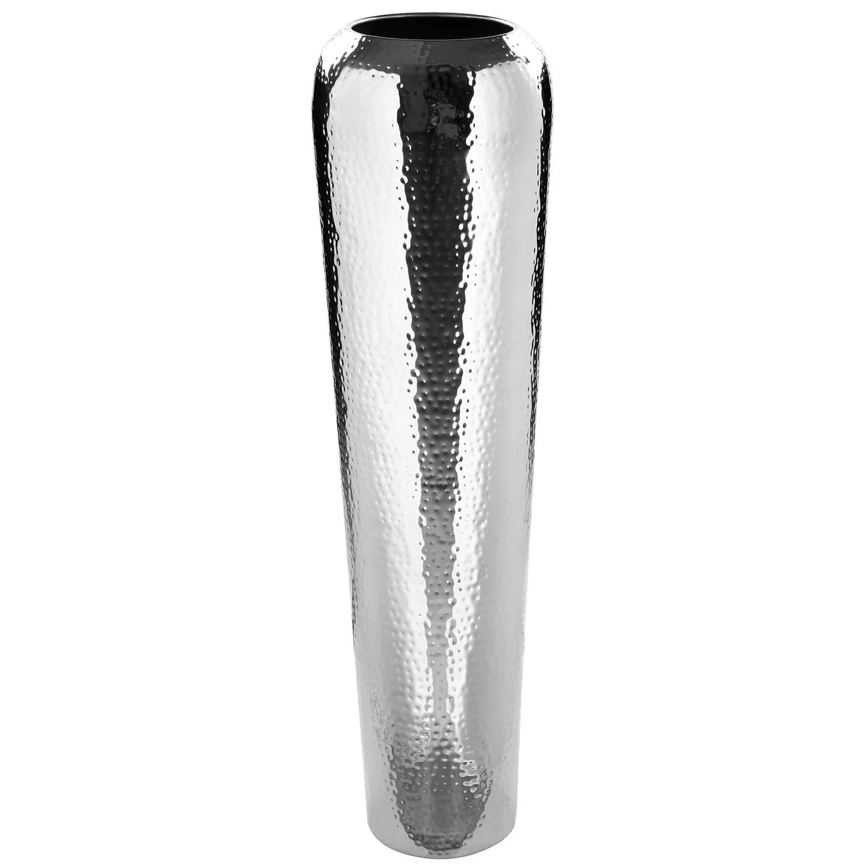 Vase – Vernickeltes Eisen, Gehämmertes Design, Elegante Form - Tutzi | Fink Living