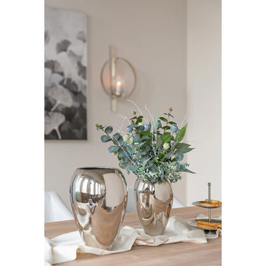 Vase – Vernickeltes Eisen, Gehämmertes Design, Wasserdichte Oberfläche - Malana | Fink Living