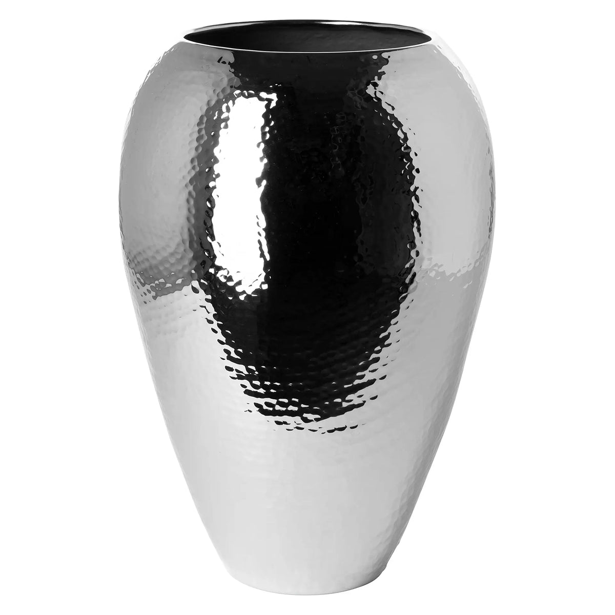 Vase – Vernickeltes Eisen, Gehämmertes Design, Wasserdichte Oberfläche - Malana | Fink Living