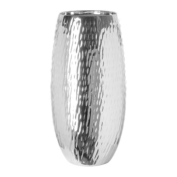 Vase – Vernickeltes Eisen, Gehämmertes Design, Handgefertigte Oberfläche - Africa | Fink Living
