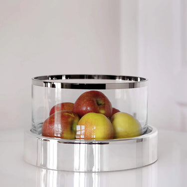 Windlicht – Platin-Dekor, Glaseinsatz, Elegante Form - Empire | Fink Living
