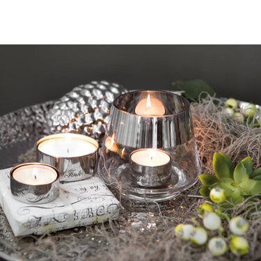 Teelichthalter – 4-teiliges Set, Glänzendes Edelstahl, Stilvolles Design - Living | Fink Living