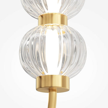 Pendelleuchte Goldfarbener Metallrahmen Gerillte Glaskugeln LED 16 W 3000 K – Amulet | Maytoni - Esszett Luxury | Stilvolles Wohnen mit Charakter