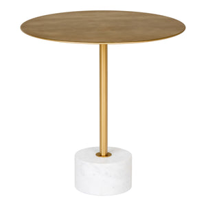 Beistelltisch – Marmor Weiß, Messing-Look, 52cm - Lecco | House Nordic