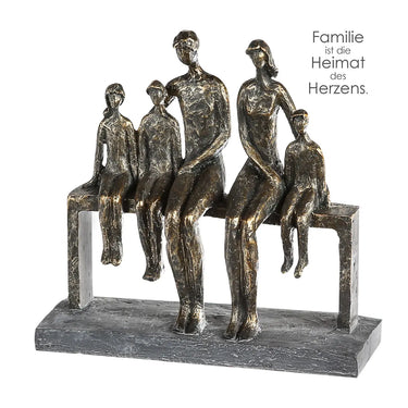 Skulptur – Familienmotiv, Bronze Optik, Grauer Akzent - We are family | Gilde