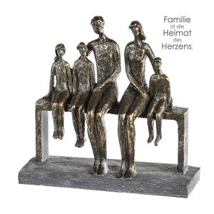 Skulptur – Familienmotiv, Bronze Optik, Grauer Akzent - We are family | Gilde