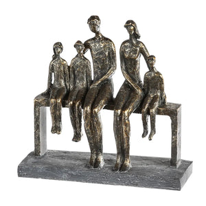 Skulptur – Familienmotiv, Bronze Optik, Grauer Akzent - We are family | Gilde