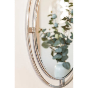 Wandspiegel – Ovales Design, Polierter Edelstahl, Eleganter Rahmen - Justine | Fink Living