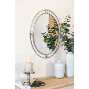 Wandspiegel – Ovales Design, Polierter Edelstahl, Eleganter Rahmen - Justine | Fink Living