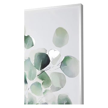 Wandbild – Grünes Aluminium, Stilisiertes Eukalyptusmotiv, Flexible Ausrichtung - Feo | Fink Living