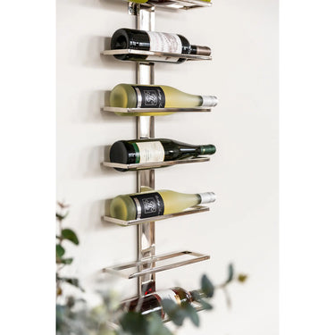 Weinregal – Hängendes Design, Rechteckige Form, Edelstahlmaterial, Nickel - Vinolo | Fink Living