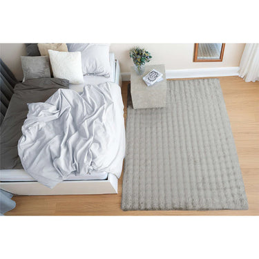 Teppich – Cloud-Soft Hochflor Komfort, 3D Tiefen Design, Graue Farbe, 80 x 150 cm - Hailey 125 | Kayoom
