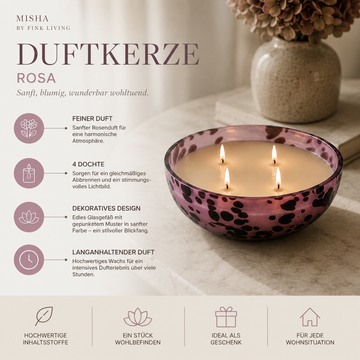 Duftkerze – Farbiges Glas, Sojawachs-Mix, Lange Brenndauer - Misha | Fink Living