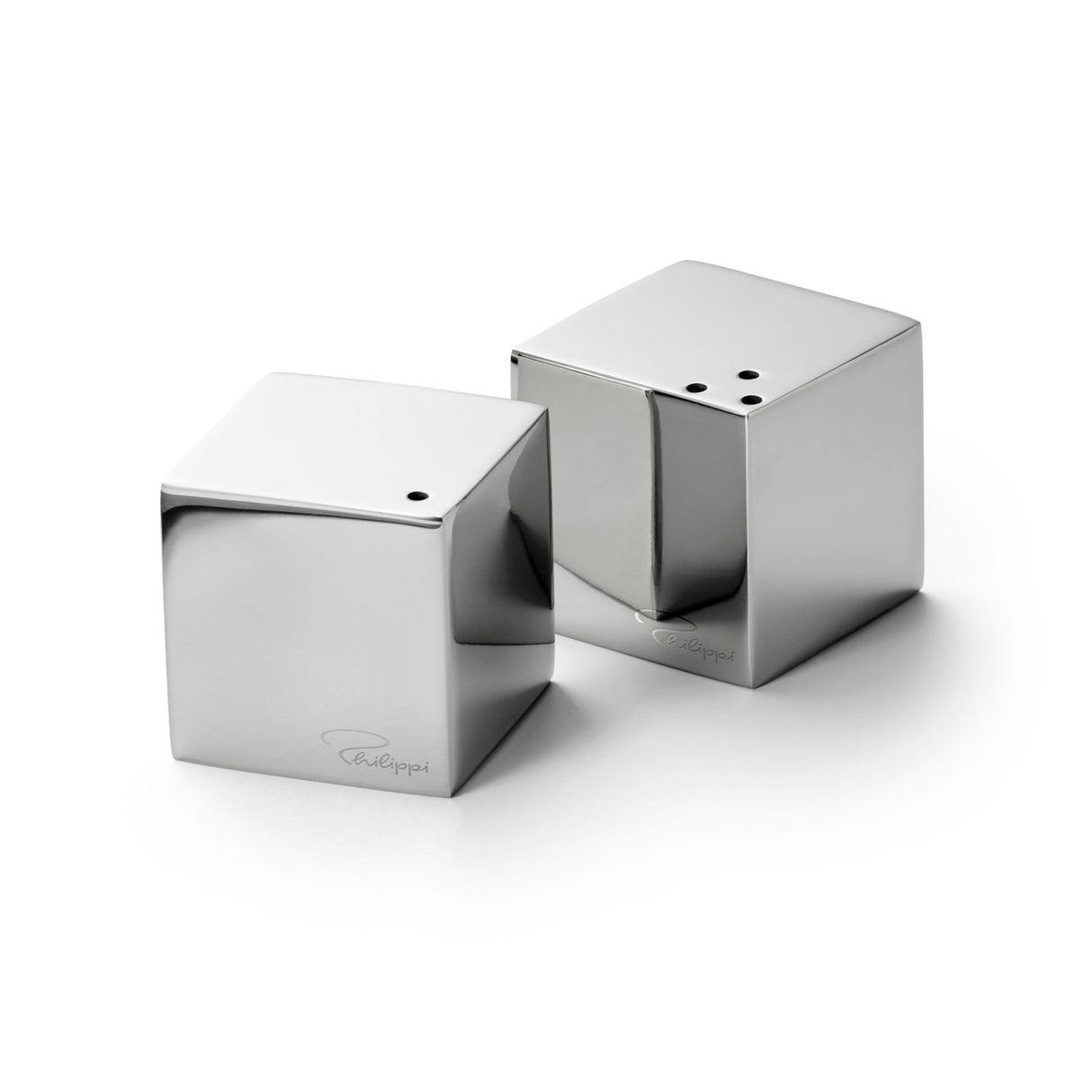 Salz- & Pfefferstreuer Minimalistisches Würfel-Design, Moderner Edelstahl-Look, Einfaches Nachfüllen mit Silikonverschluss – Cube | Philippi