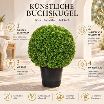 Buchskugel – Kunststoff, Getopft, Wetterfest | Fink Living