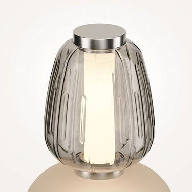 Tischleuchte Metall Chrom - Finish & Weiß - Grauer Glasschirm – Pattern | Maytoni - Esszett Luxury | Stilvolles Wohnen mit Charakter