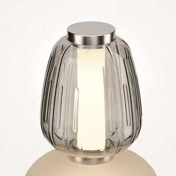 Table Lamp Metal Chrome Finish & White-Gray Glass Shade – Pattern | Maytoni