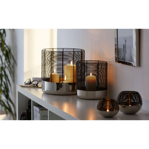 Windlicht – Nickelbasis Metalldraht-Schirm Kerzendesign – Luna | Philippi