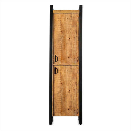 Aufbewahrungsschrank – Holz Front, Metall Griff, Zwei Türen – Britt | Benoa image