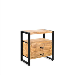 Chest of drawers – mango wood, metal frame, two drawers – Britt | Benoa