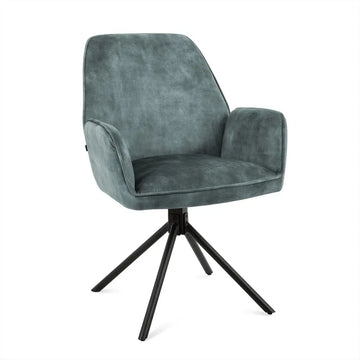 Dining Chair – Swivel Seat, Auto-Return Function, Fabric Upholstery, Metal Frame – Noah | Benoa