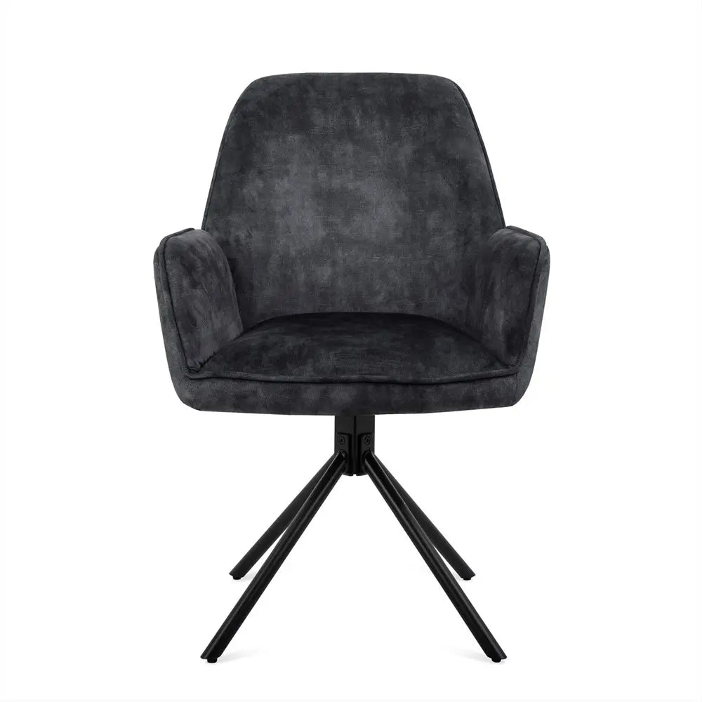 Dining Chair – Swivel Seat, Auto-Return Function, Fabric Upholstery, Metal Frame – Noah | Benoa