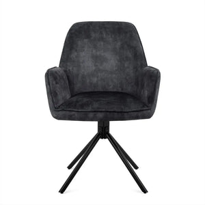 Dining Chair – Swivel Seat, Auto-Return Function, Fabric Upholstery, Metal Frame – Noah | Benoa