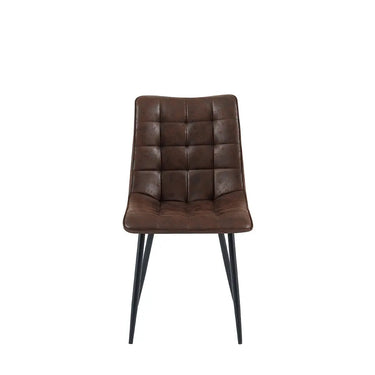 Dining Chair – Leather Upholstery, Comfortable Seat, Metal Legs, Modern Design – Lucille | Benoa