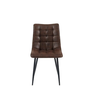 Esszimmerstuhl – Lederbezug, Komfortabler Sitz, Metallbeine, Modernes Design – Lucille | Benoa