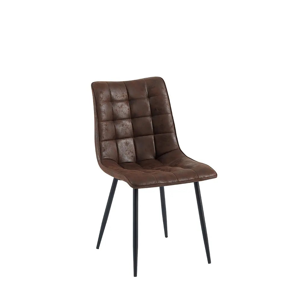 Esszimmerstuhl – Lederbezug, Komfortabler Sitz, Metallbeine, Modernes Design – Lucille | Benoa