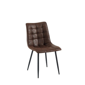 Esszimmerstuhl – Lederbezug, Komfortabler Sitz, Metallbeine, Modernes Design – Lucille | Benoa