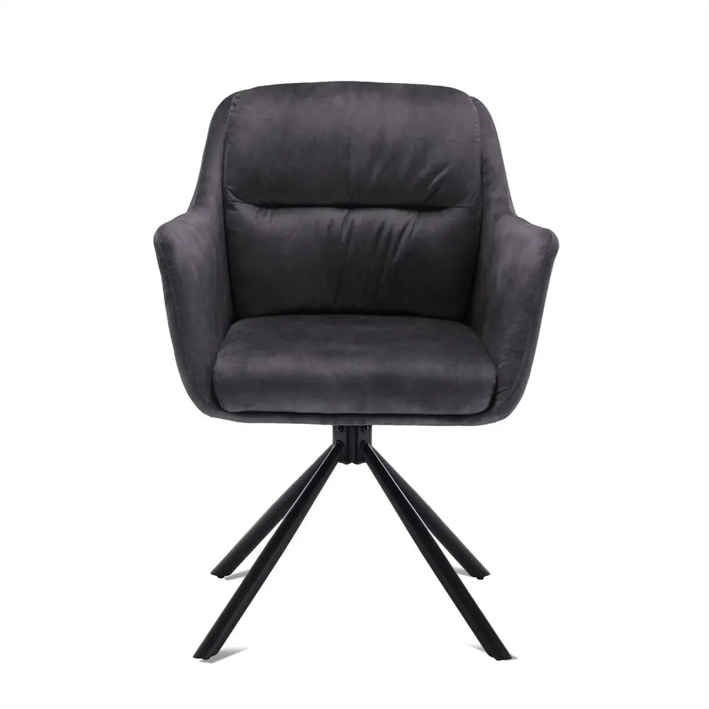 Dining Chair - Upholstered Seat, Anthracite Cover, Modern Design - Talas | Benoa