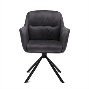 Dining Chair - Upholstered Seat, Anthracite Cover, Modern Design - Talas | Benoa