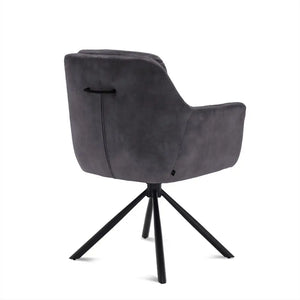 Dining Chair - Upholstered Seat, Anthracite Cover, Modern Design - Talas | Benoa