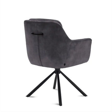 Dining Chair - Upholstered Seat, Anthracite Cover, Modern Design - Talas | Benoa